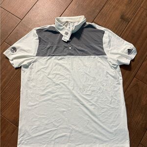 Adidas Men's Polo Shirt in White and Gray